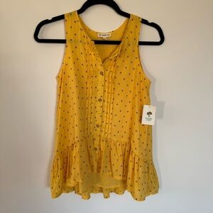 NWT Tucker + Tate Lined Button Up Pleating Detail and Ruffle Peplum Hem Tank